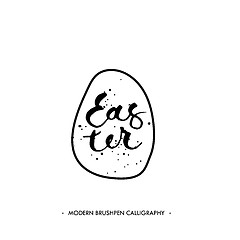 Image showing Happy Easter lettering write with brush pen