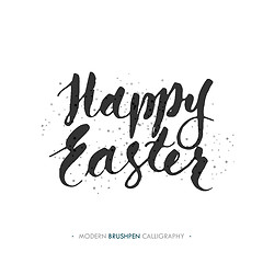 Image showing Happy Easter lettering write with brush pen