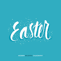 Image showing Happy Easter lettering write with brush pen