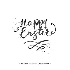 Image showing Happy Easter lettering write with brush pen