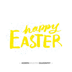 Image showing Happy Easter lettering write with brush pen