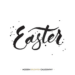 Image showing Happy Easter lettering write with brush pen