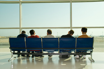 Image showing Waiting airport passengers