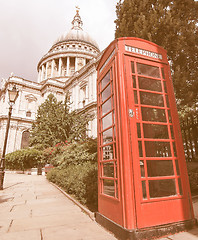 Image showing London telephone box vintage