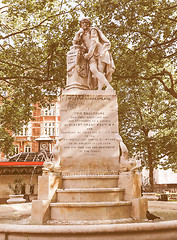 Image showing Retro looking Shakespeare statue in London