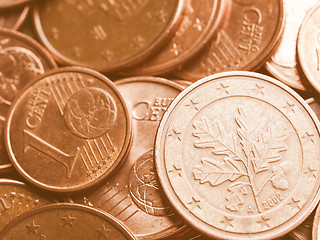 Image showing  Euro coins background vintage