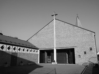 Image showing Black and white Cavagnolo parish church