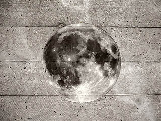 Image showing Grunge full moon on wall