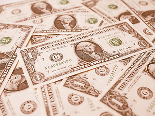 Image showing  Dollar notes 1 Dollar vintage