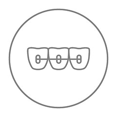 Image showing Orthodontic braces line icon.