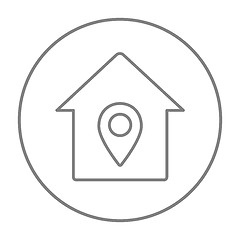 Image showing House with pointer line icon.