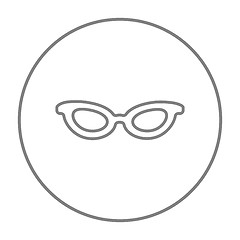 Image showing Eyeglasses line icon.