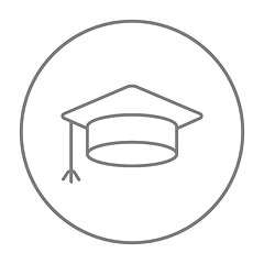 Image showing Graduation cap line icon.