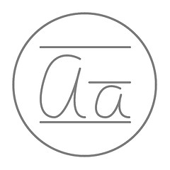 Image showing Cursive letter a line icon.