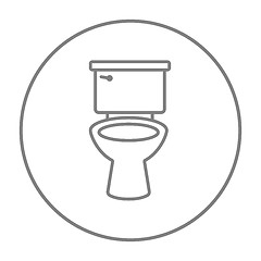 Image showing Lavatory bowl line icon.