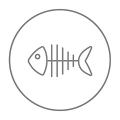 Image showing Fish skeleton line icon.