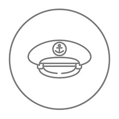 Image showing Captain peaked cap line icon.