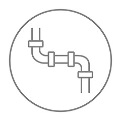 Image showing Water pipeline line icon.