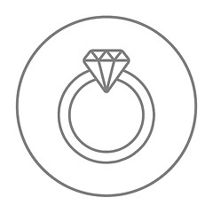 Image showing Diamond ring line icon.