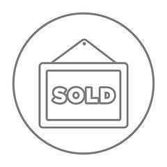 Image showing Sold placard line icon.