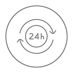 Image showing Service 24 hrs line icon.