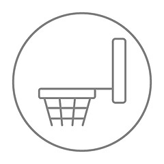 Image showing Basketball hoop line icon.