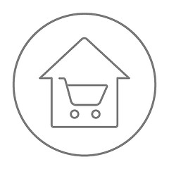 Image showing House shopping line icon.