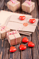 Image showing box for present and hearts