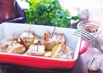 Image showing baked potato with lard