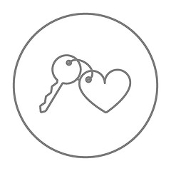 Image showing Trinket for keys as heart line icon.