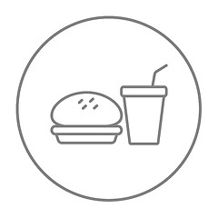 Image showing Fast food meal line icon.