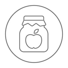 Image showing Apple jam jar line icon.