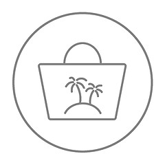 Image showing Beach bag line icon.