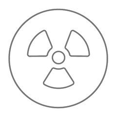 Image showing Ionizing radiation sign line icon.