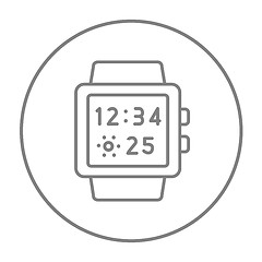 Image showing Smartwatch line icon.