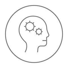 Image showing Human head with gear line icon.