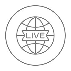 Image showing Globe with live sign line icon.