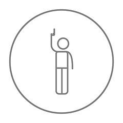 Image showing Man giving signal with starting gun line icon.