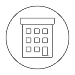 Image showing Condominium building line icon.