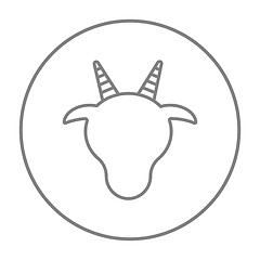 Image showing Cow head line icon.