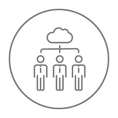 Image showing Cloud computing line icon.