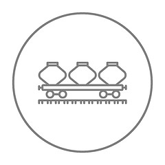 Image showing Cargo wagon line icon.