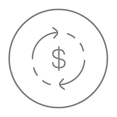 Image showing Dollar symbol with arrows line icon.