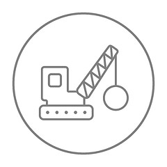 Image showing Demolition crane line icon.