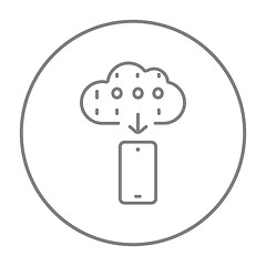 Image showing Cloud computing line icon.