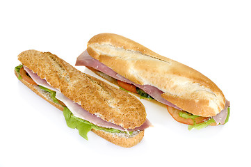 Image showing Ham and cheese French bread