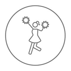 Image showing Cheerleader line icon.