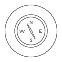 Image showing Compass line icon.