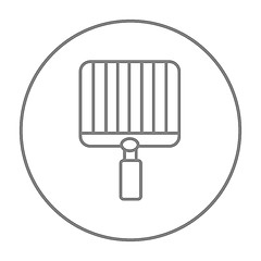 Image showing Empty barbecue grill grate line icon.