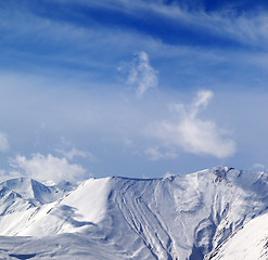 Image showing View on off-piste snowy slope